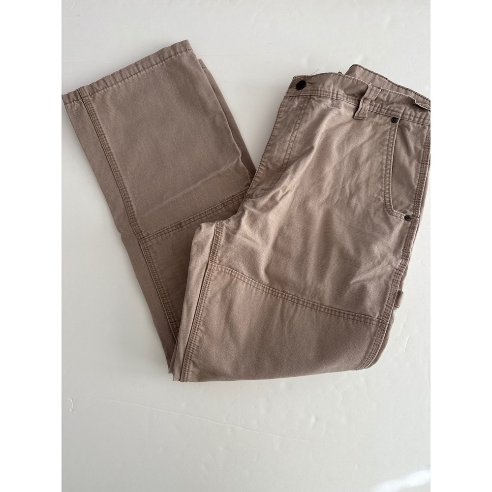 Key Imperial Carpenter Pants Tan Canvas Workwear Relaxed Fit 38x32